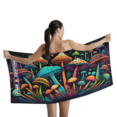 Mr.Shit Mr S Customs - Bath / Beach Towel - Mushrooms All Towels $ 29.42