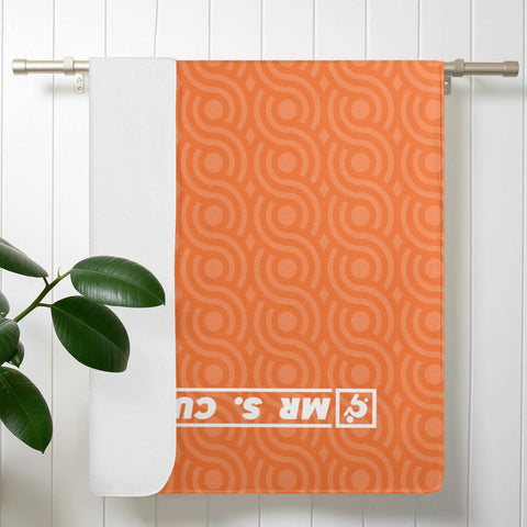 Mr S Customs - Bath / Beach Towel - Orange Pattern 2 - Mr.Shit