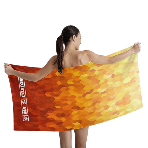 Mr.Shit Mr S Customs - Bath / Beach Towel - Orange Pattern All Towels $ 29.42