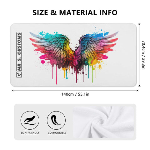 Mr S Customs - Bath / Beach Towel - Rainbow Angel Wings - Mr.Shit