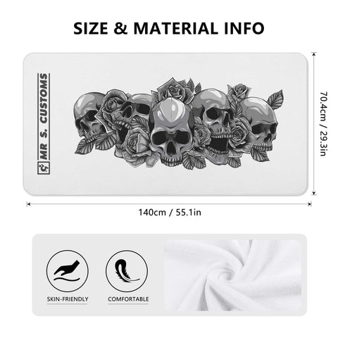 Mr S Customs - Bath / Beach Towel - Skulls and Roses - Mr.Shit