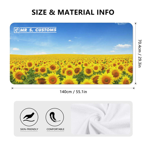 Mr S Customs - Bath / Beach Towel - Sunflowers - Mr.Shit