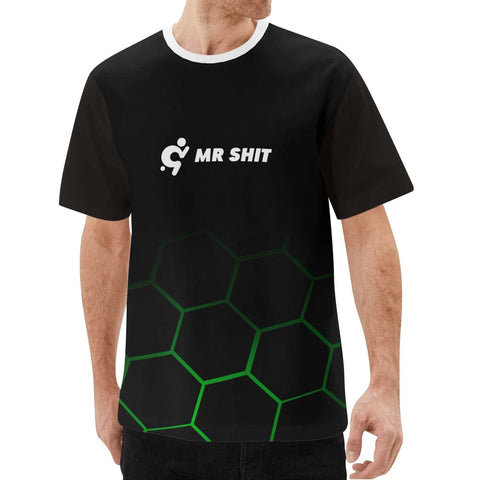 Mr.Shit Mr Shit - Black and Green Pattern T-Shirt Men's T-Shirts $ 24.84