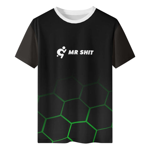 Mr Shit - Black and Green Pattern T-Shirt - Mr.Shit