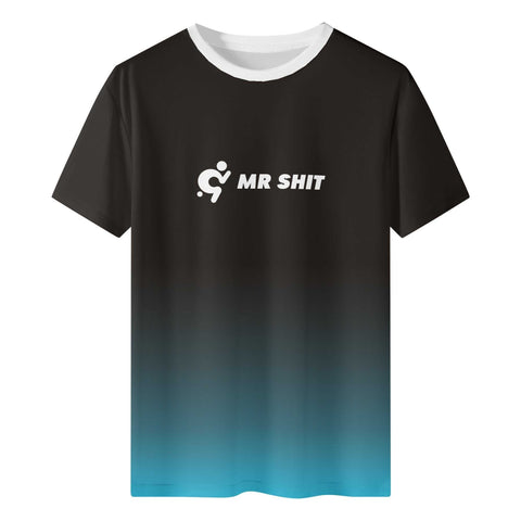 Mr Shit - Black and Light Blue T-Shirt - Mr.Shit