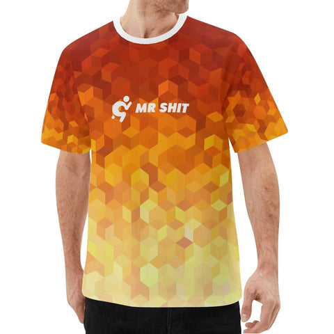 Mr.Shit Mr Shit - Orange Pattern T-Shirt Men's T-Shirts $ 24.84