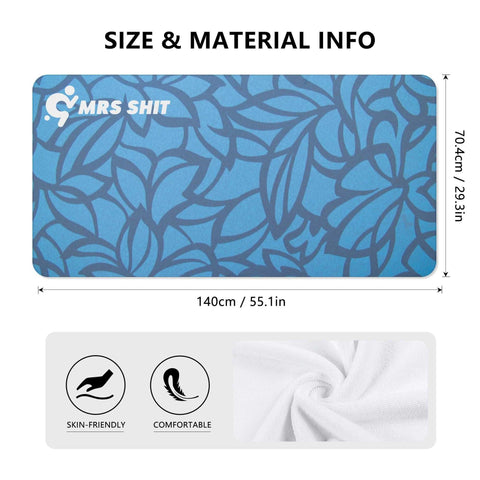 Mrs Shit - Bath / Beach Towel - Blue Floral - Mr.Shit