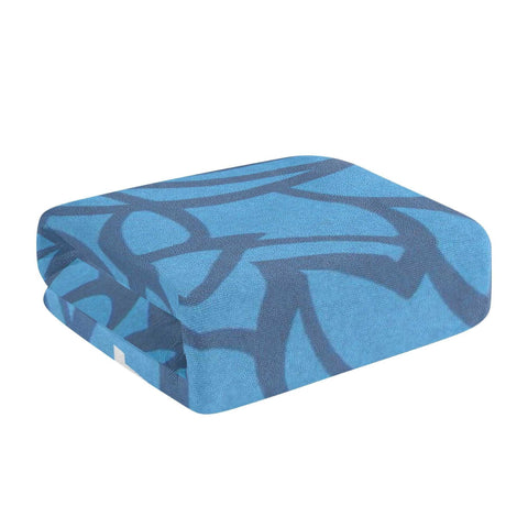 Mrs Shit - Bath / Beach Towel - Blue Floral - Mr.Shit