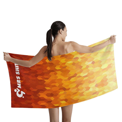 Mr.Shit Mrs Shit - Bath / Beach Towel - Orange Pattern All Towels $ 29.42