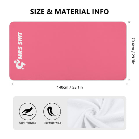 Mrs Shit - Bath / Beach Towel - Pastel Pink - Mr.Shit