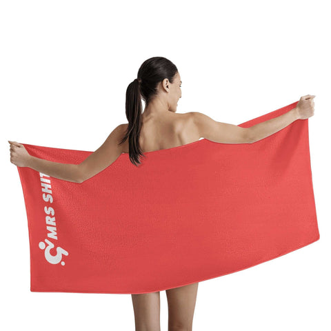 Mr.Shit Mrs Shit - Bath / Beach Towel - Pastel Red All Towels $ 29.42