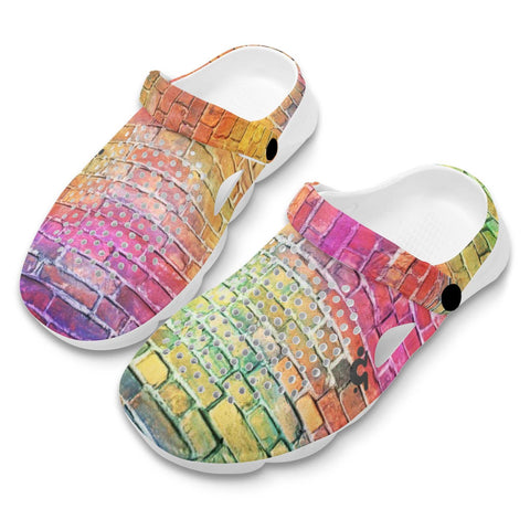 Mr.Shit Womens Clogs - Rainbow Bricks Shoes & Footwear $ 38.58