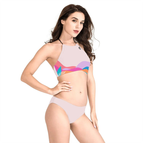 Mr.Shit Womens High Neck Bikinis Swimsuit Women's Swimwear $ 28.82